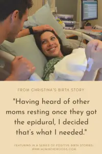 christina's positive hospital birth story with an epidural