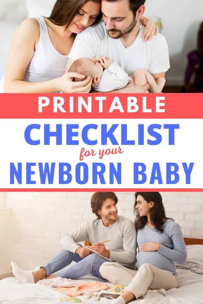 printable checklist for newborn baby