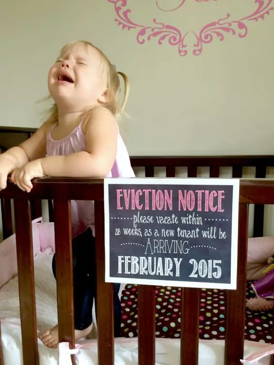 eviction notice pregnancy announcement