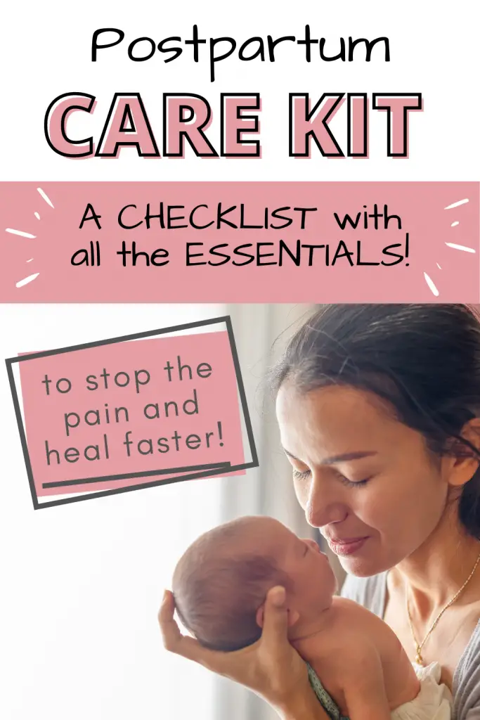 postpartum care kit checklist