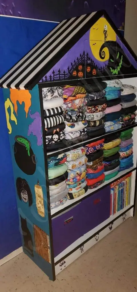 painted diy supernatural bookcase cloth diapers