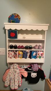 shelves to store cloth diapers
