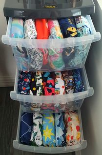 plastic drawers to store cloth diapers