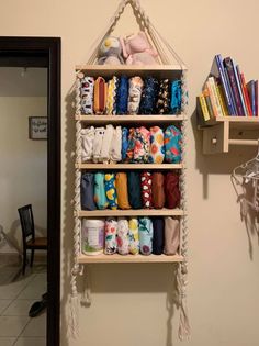 floating shelves to store cloth diapers