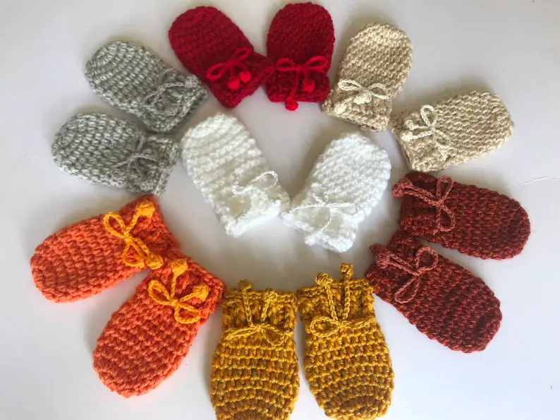 winter crochet baby mittens