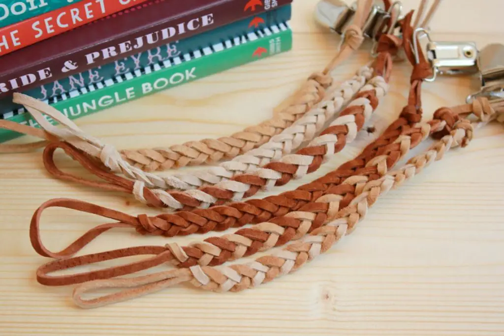 braided leather pacifier clip