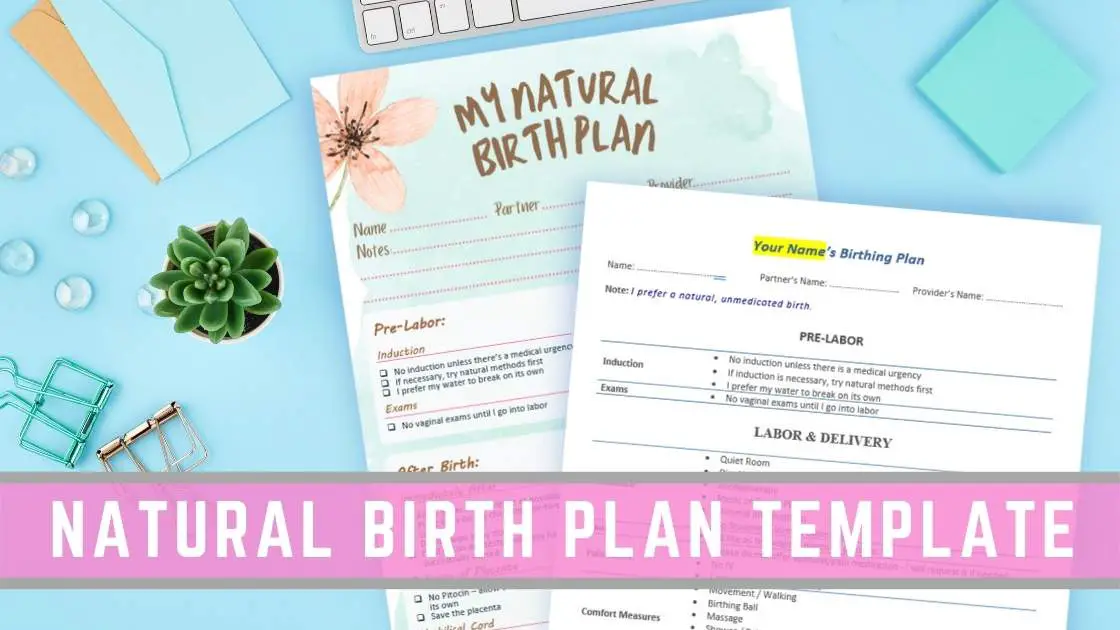 natural birth plan template