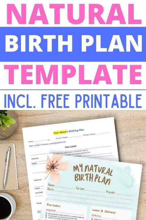 natural birth plan template printable