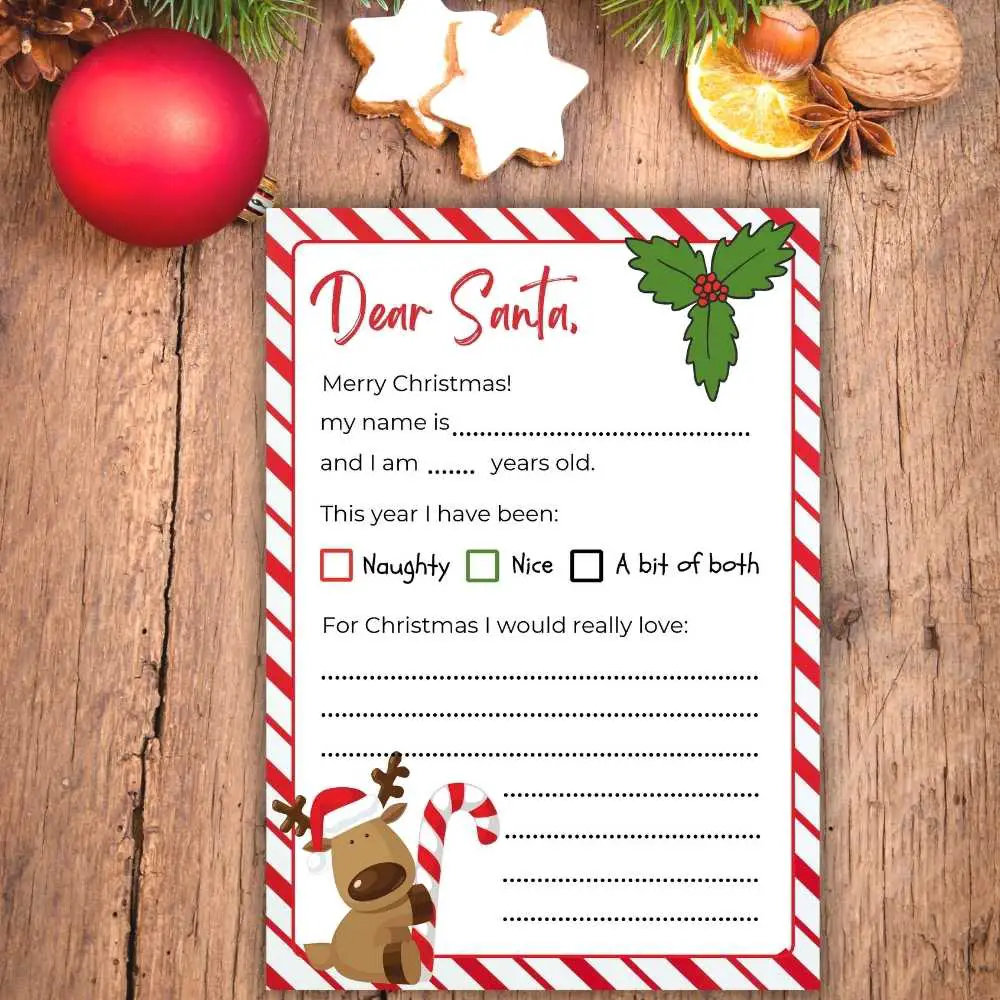 Letter to Santa Claus with envelope