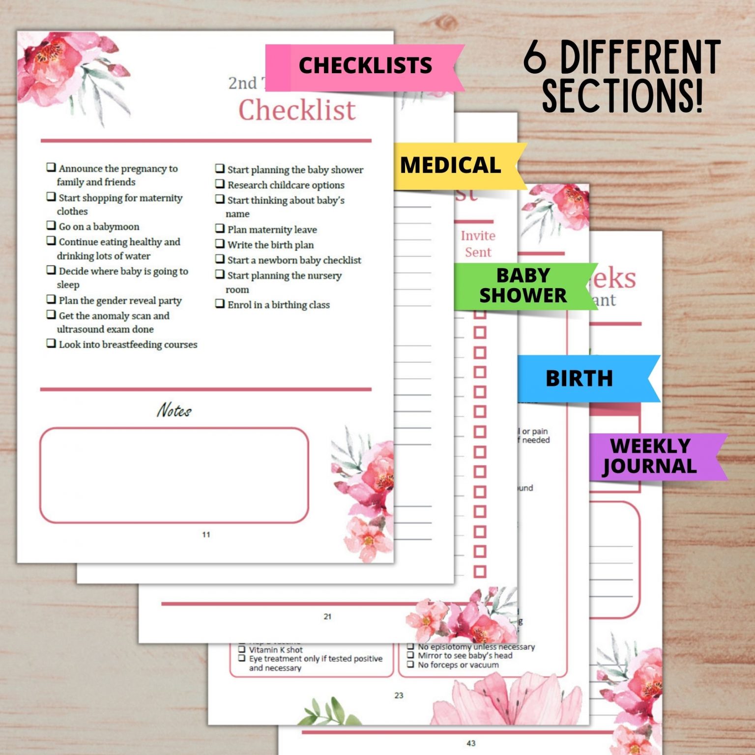 Printable Pregnancy Planners / Pregnancy Journals - Conquering Motherhood