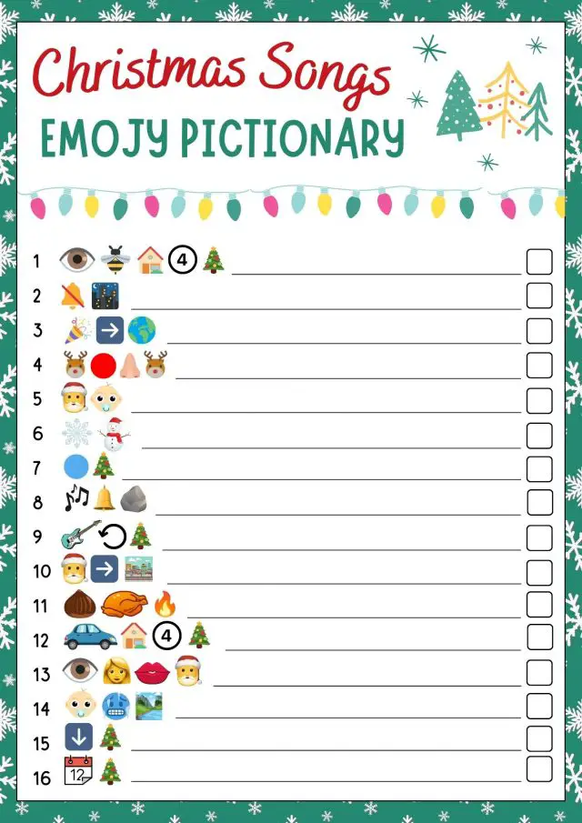 Christmas Emoji Pictionary Games - Conquering Motherhood